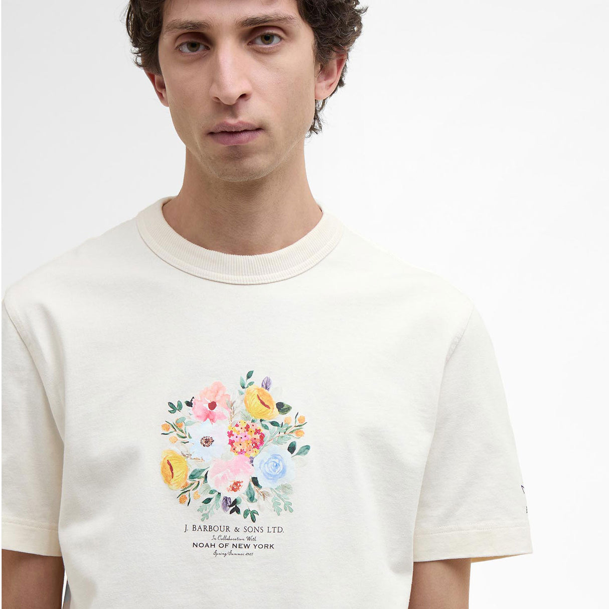 Barbour X Noah FLORAL T-SHIRT, Whisper White