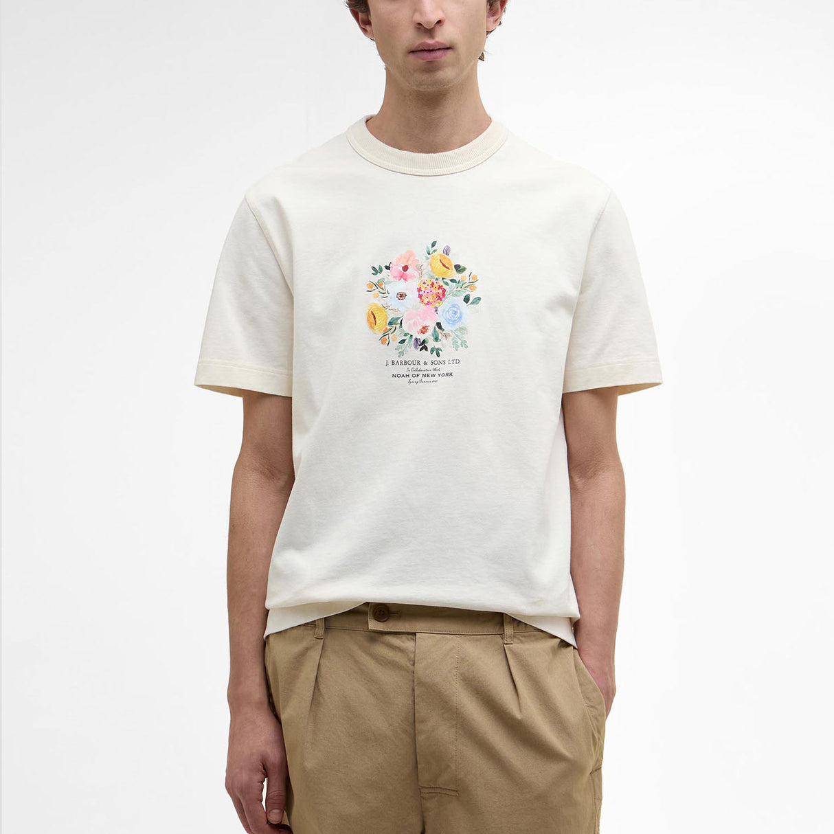 Barbour X Noah FLORAL T-SHIRT, Whisper White