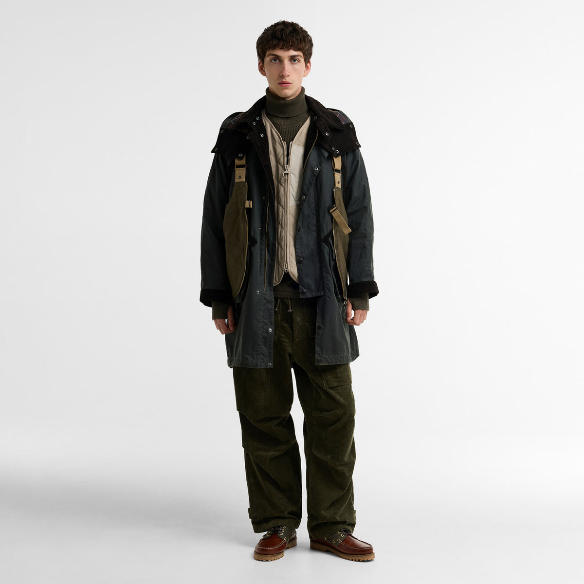 Barbour x Norbit LONG WAX JACKET, Light Sage
