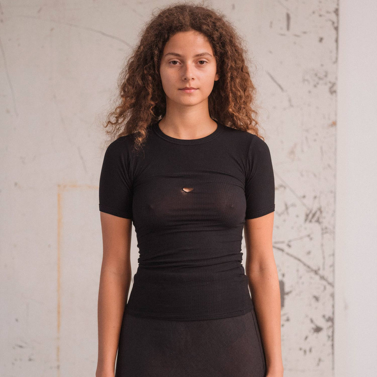 Baserange HEART SHORT SLEEVE TEE, Black