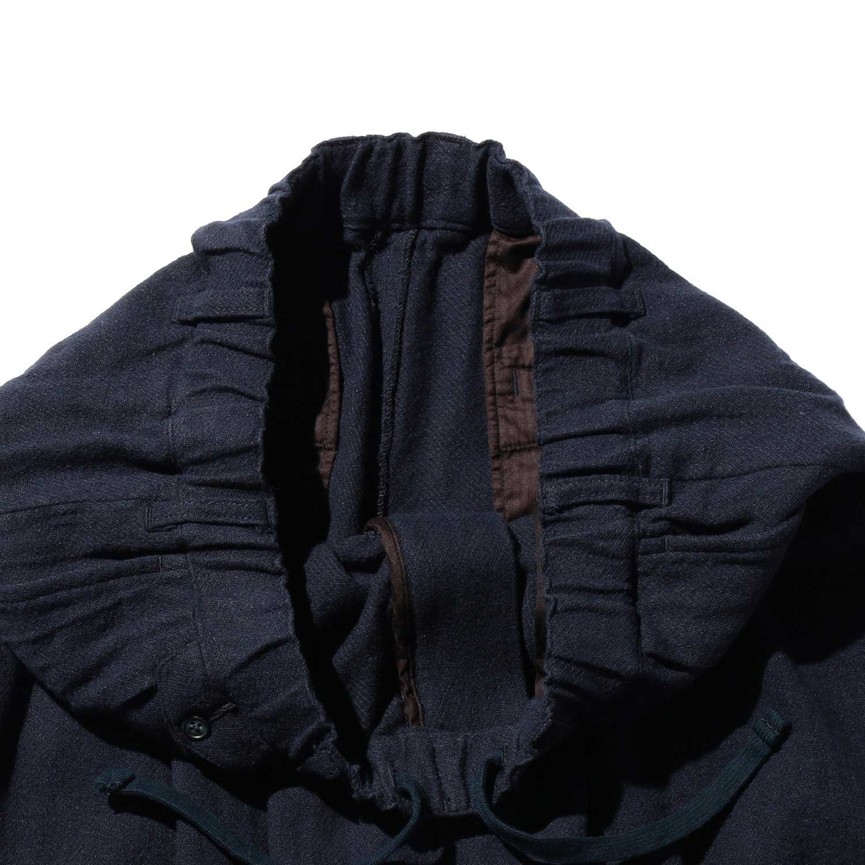 Beams+ 2 PLEATS RELAX TROUSERS LINEN COTTON, Navy