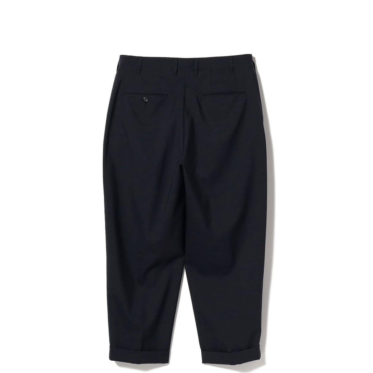 Beams+ 2 PLEATS WOOL TROPICAL, Dark Navy