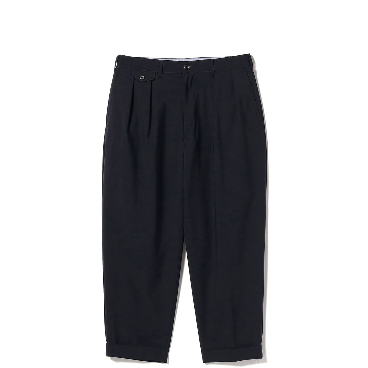 Beams+ 2 PLEATS WOOL TROPICAL, Dark Navy