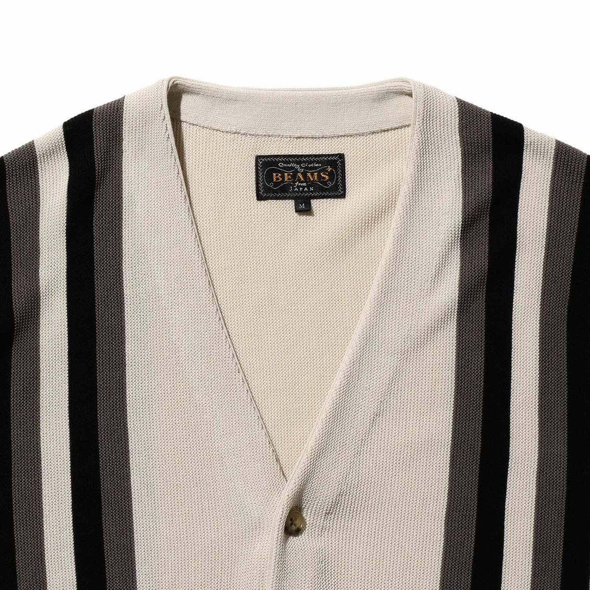 Beams+ CARDIGAN STRIPE, Beige