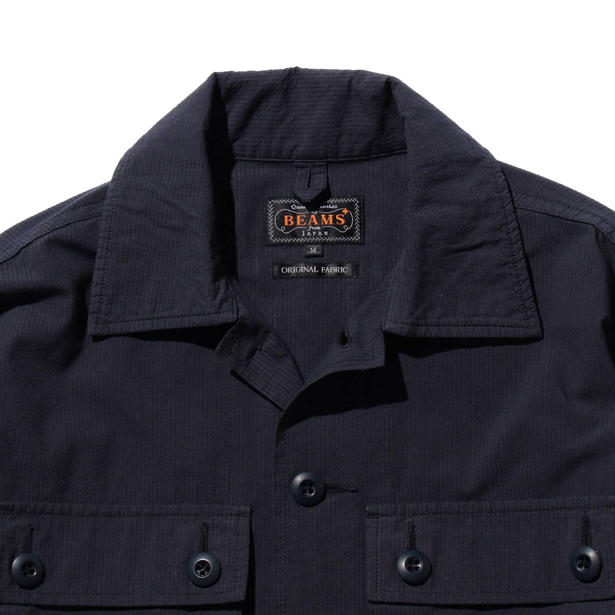 Beams+ MIL SHIRT-JACKET TEXTURED RIPSTOP, Navy