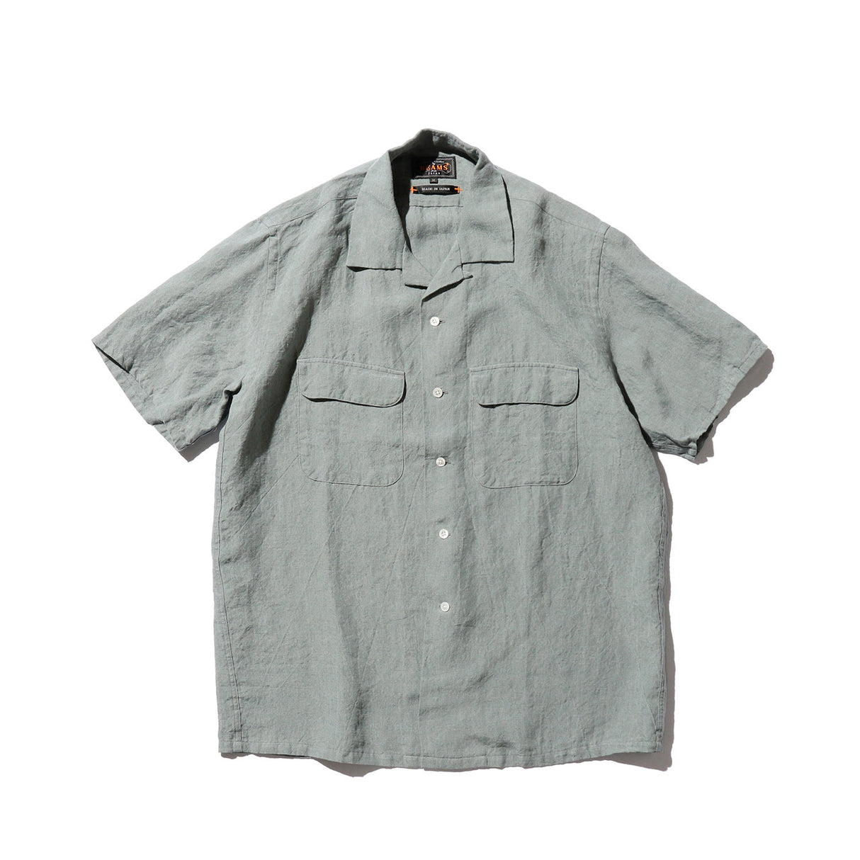 Beams+ OPEN COLLAR 1/40 LINEN, Sax