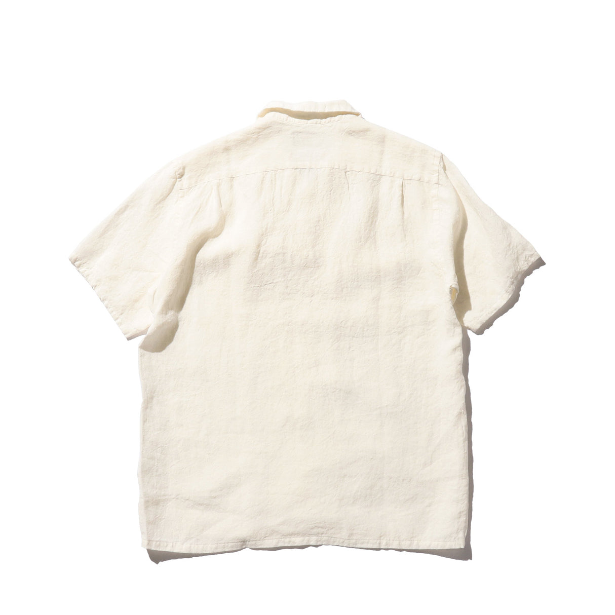 Beams+ OPEN COLLAR 1/40 LINEN, White