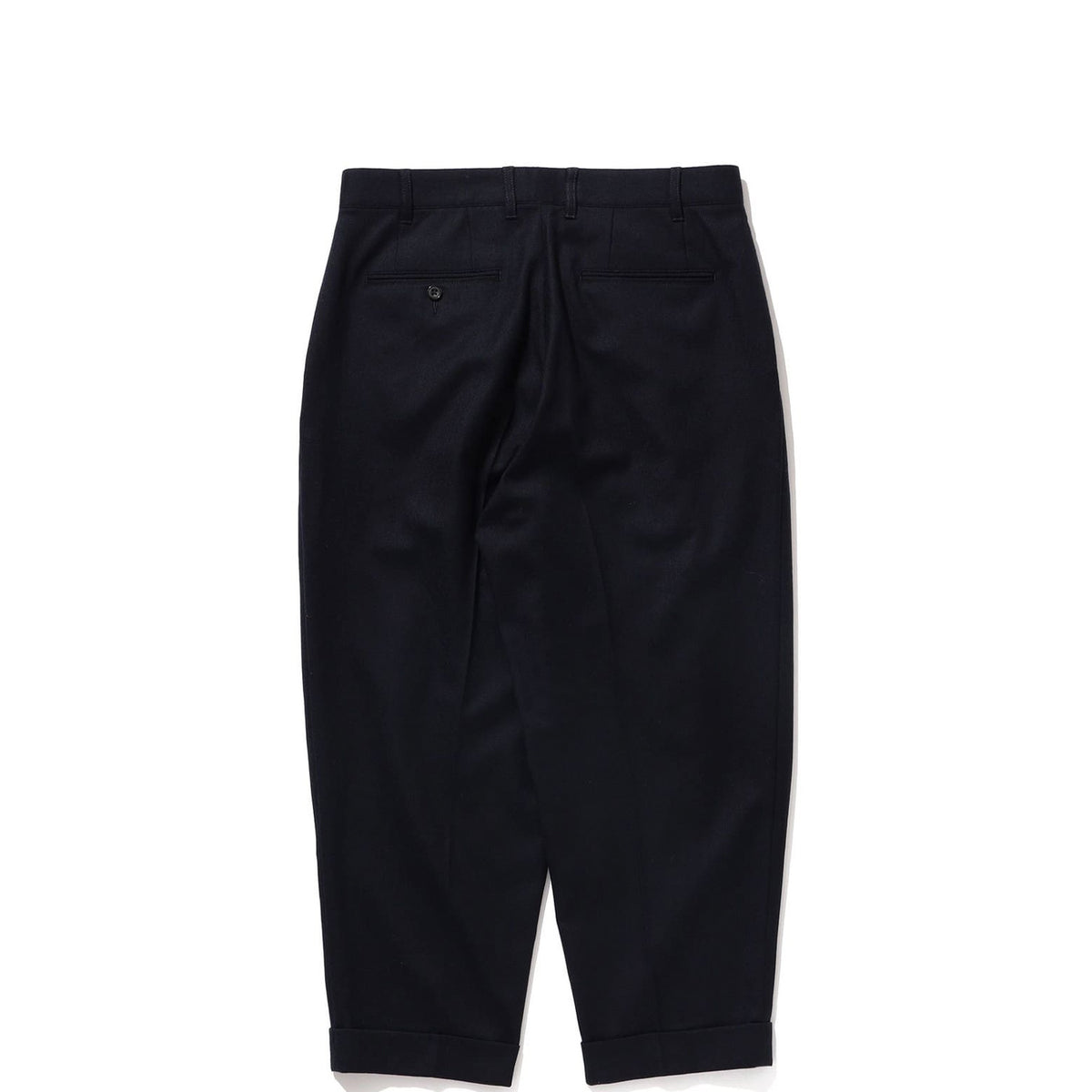 Beams+ 2 PLEATS FLANNEL PANTS, Navy