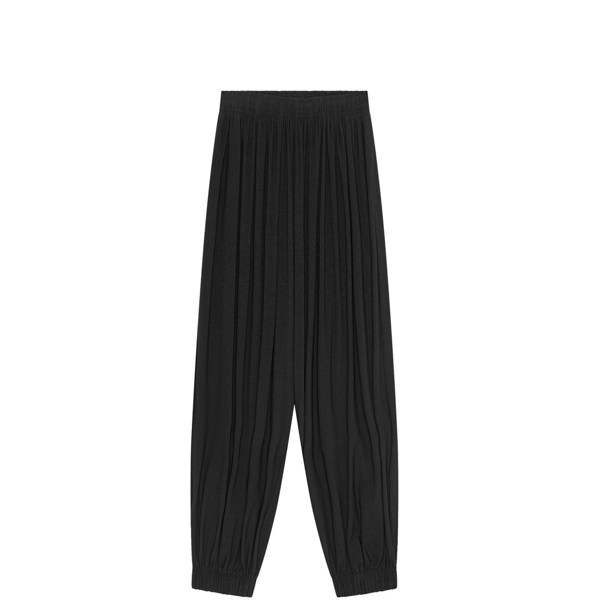 Birrot LAY1 GATHERED LONG TROUSER, Black