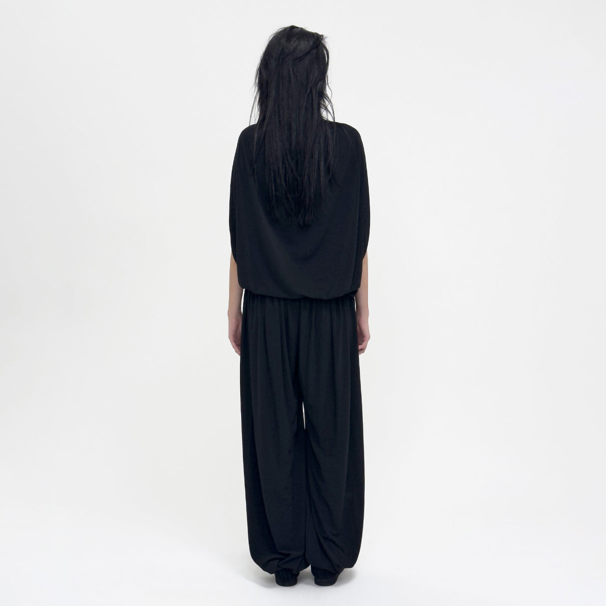 Birrot LAY1 GATHERED LONG TROUSER, Black