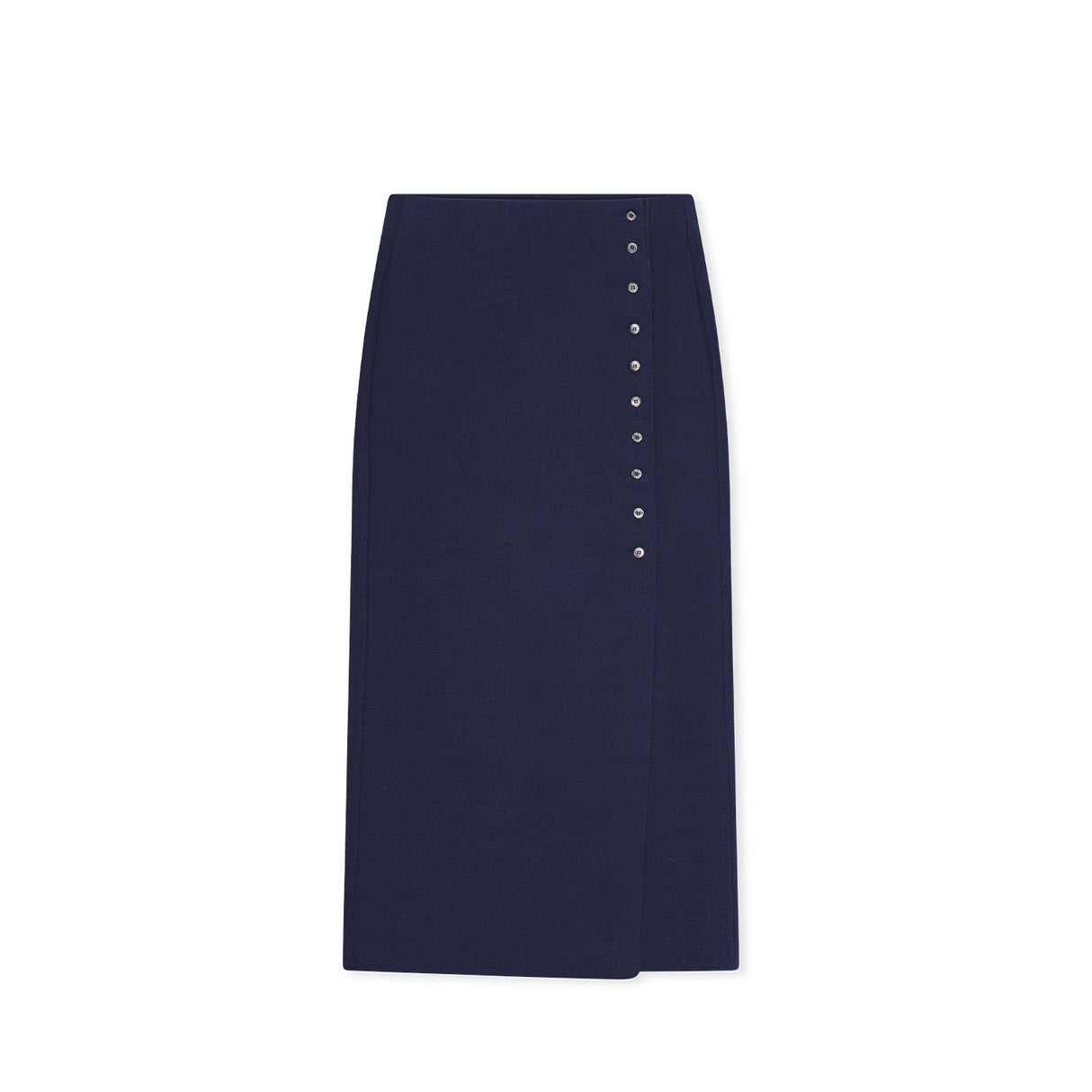 Birrot LAY2 BUTTONED WRAP SKIRT, Mood Indigo