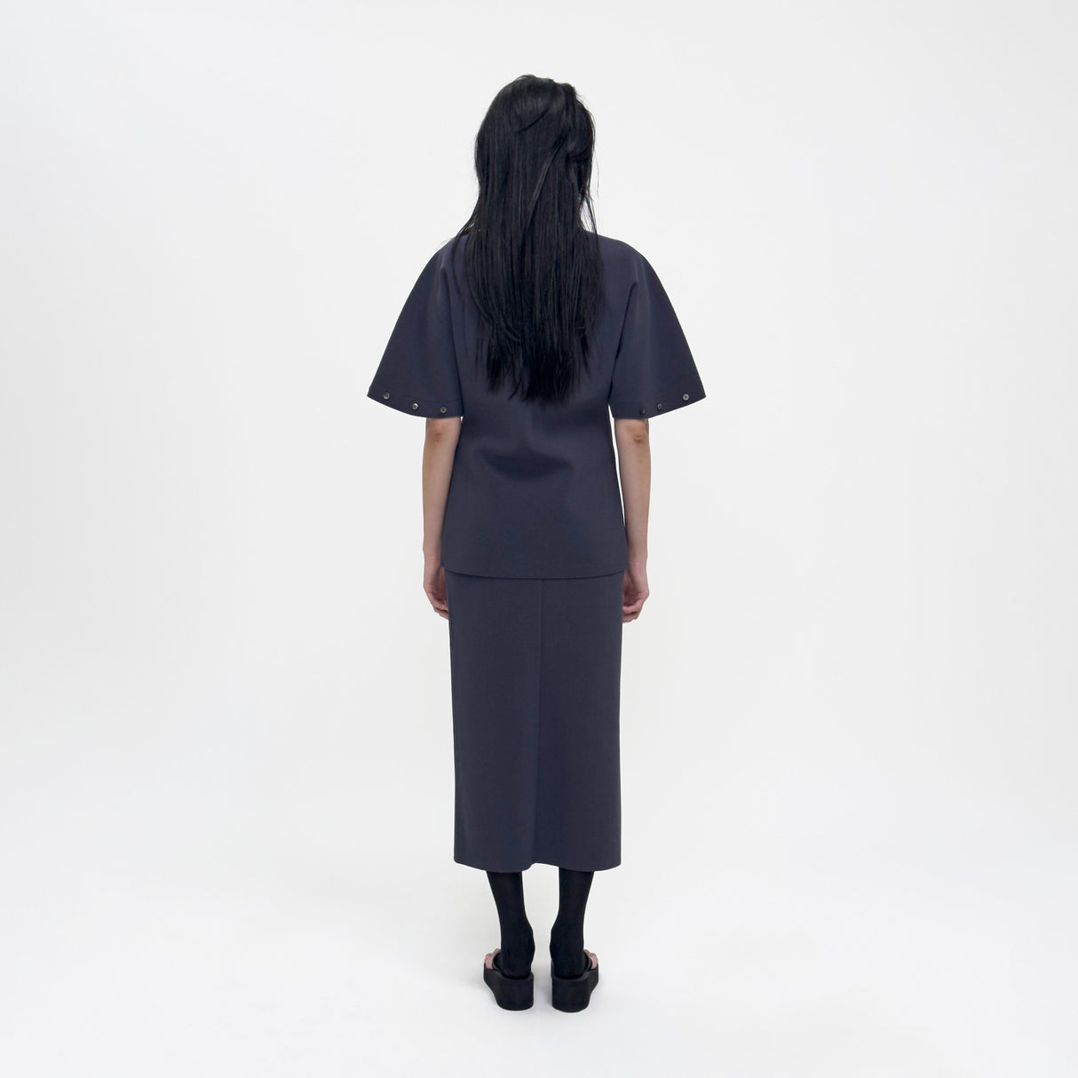 Birrot LAY3 HALF-SLEEVE BLOUSE, Mood Indigo