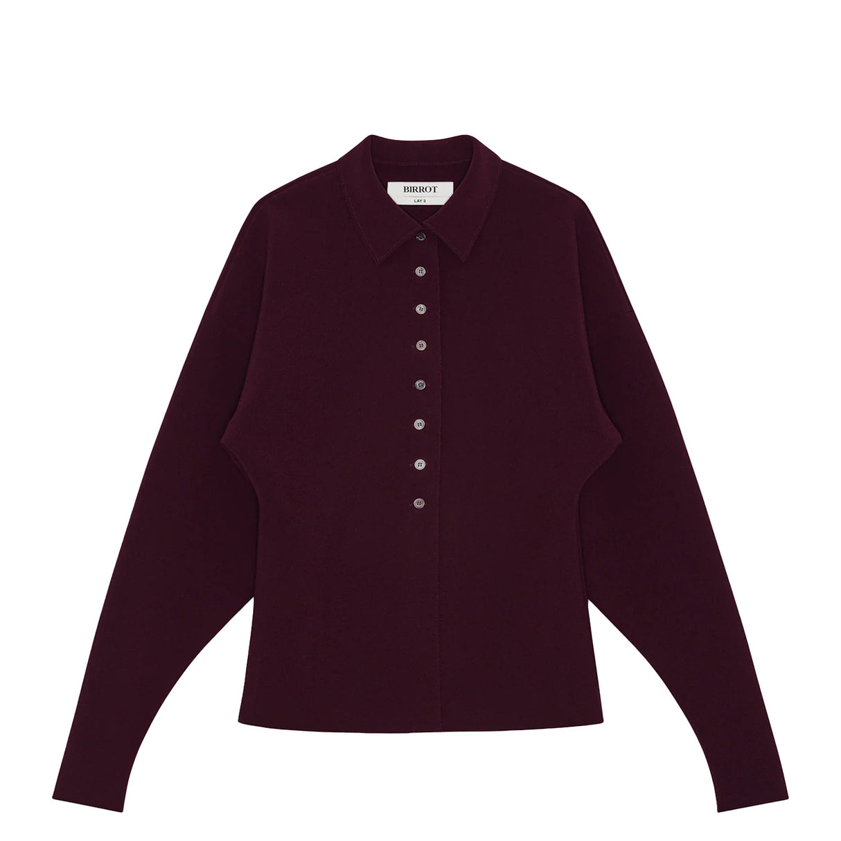 Birrot LAY3 POINT COLLAR CARDIGAN, Maroon