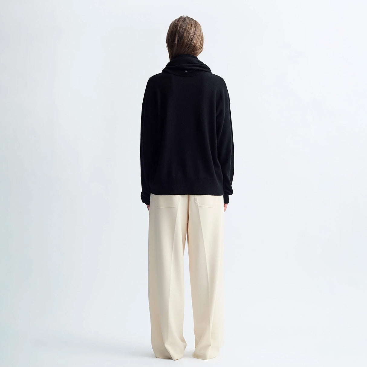 Birrot MERINO SCARF JUMPER, Black