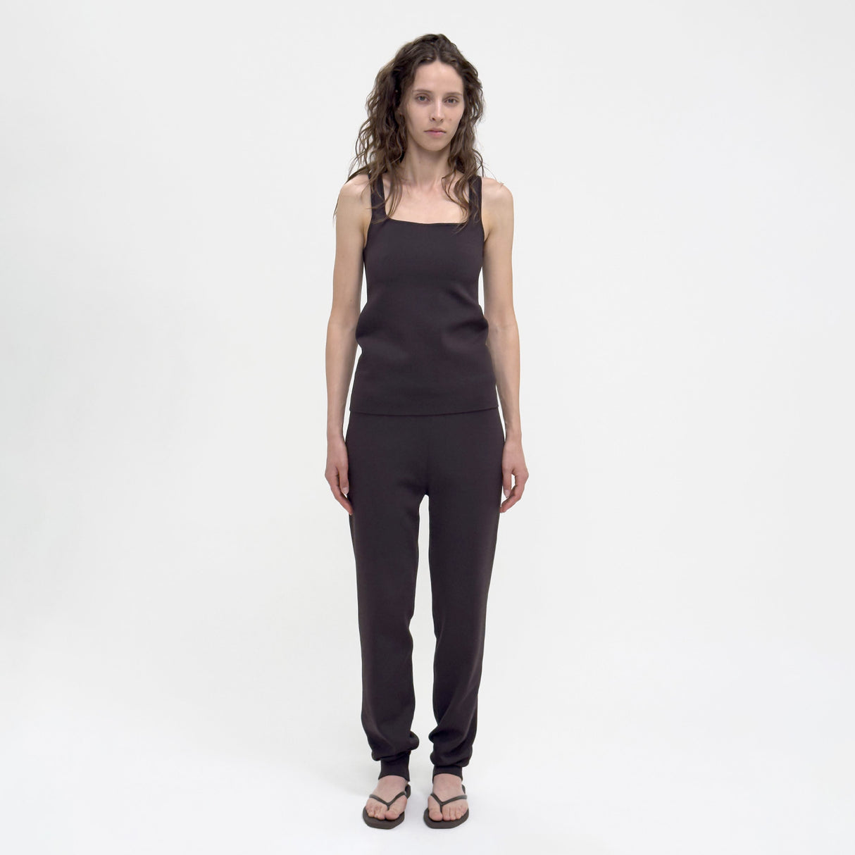 Birrot SLIM KNIT TANK TOP, Espresso