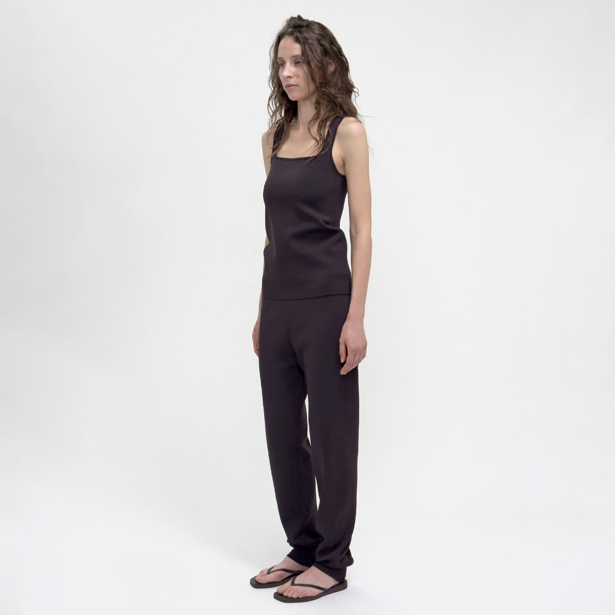 Birrot SLIM KNIT TANK TOP, Espresso