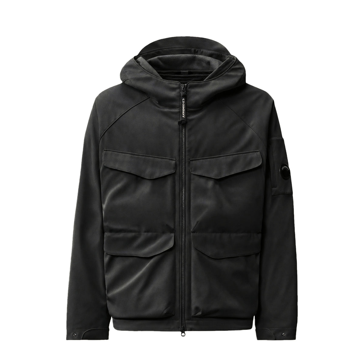 C.P. Company C.P. SHELL-R PADDED HOODED LENS JACKET, Black