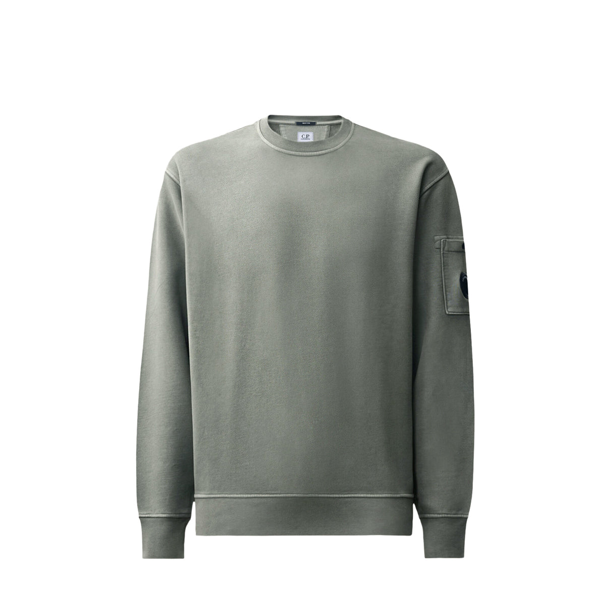 C.P. Company BRUSHED AND EMERIZED DIAGONAL FLEECE LENS SWEATSHIRT, Castor Grey