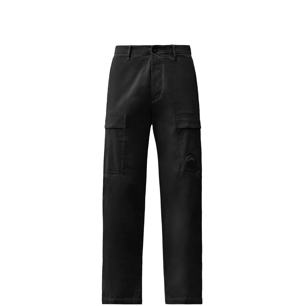 C.P. Company STRETCH SATEEN REGULAR CARGO PANTS, Black