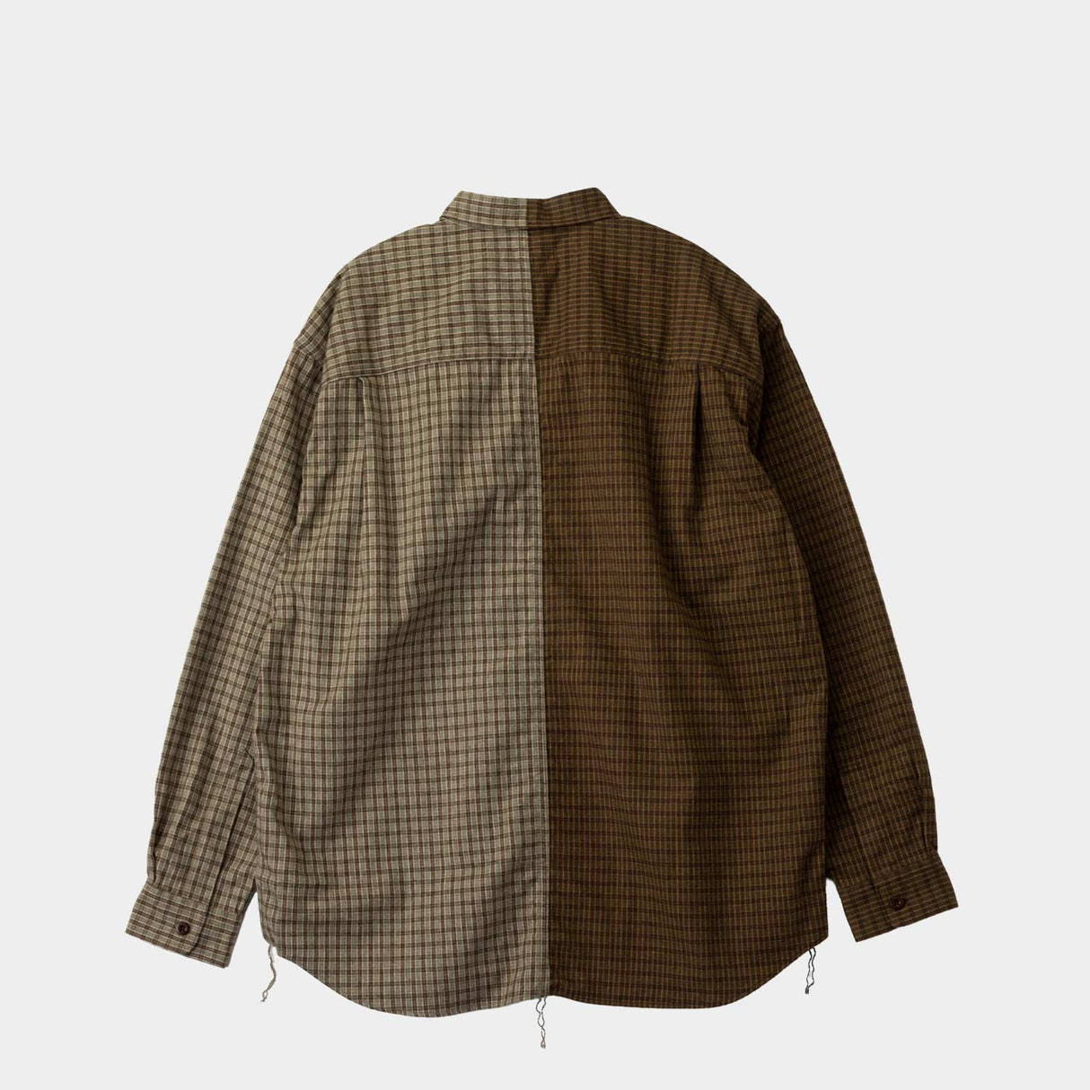CDG HOMME COTTON FLANNEL CHECK SHIRT KHAKI/BROWN