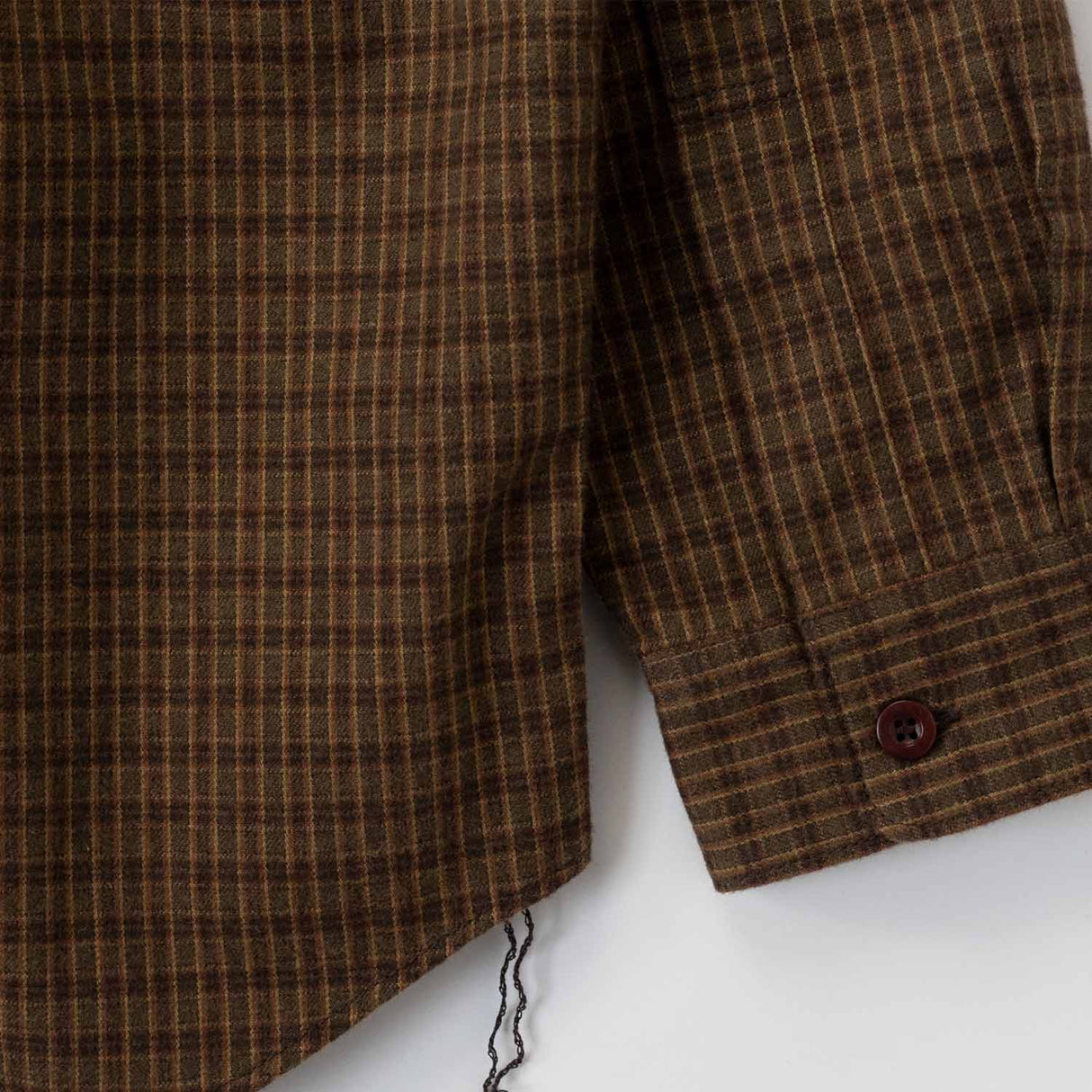 CDG HOMME COTTON FLANNEL CHECK SHIRT KHAKI/BROWN