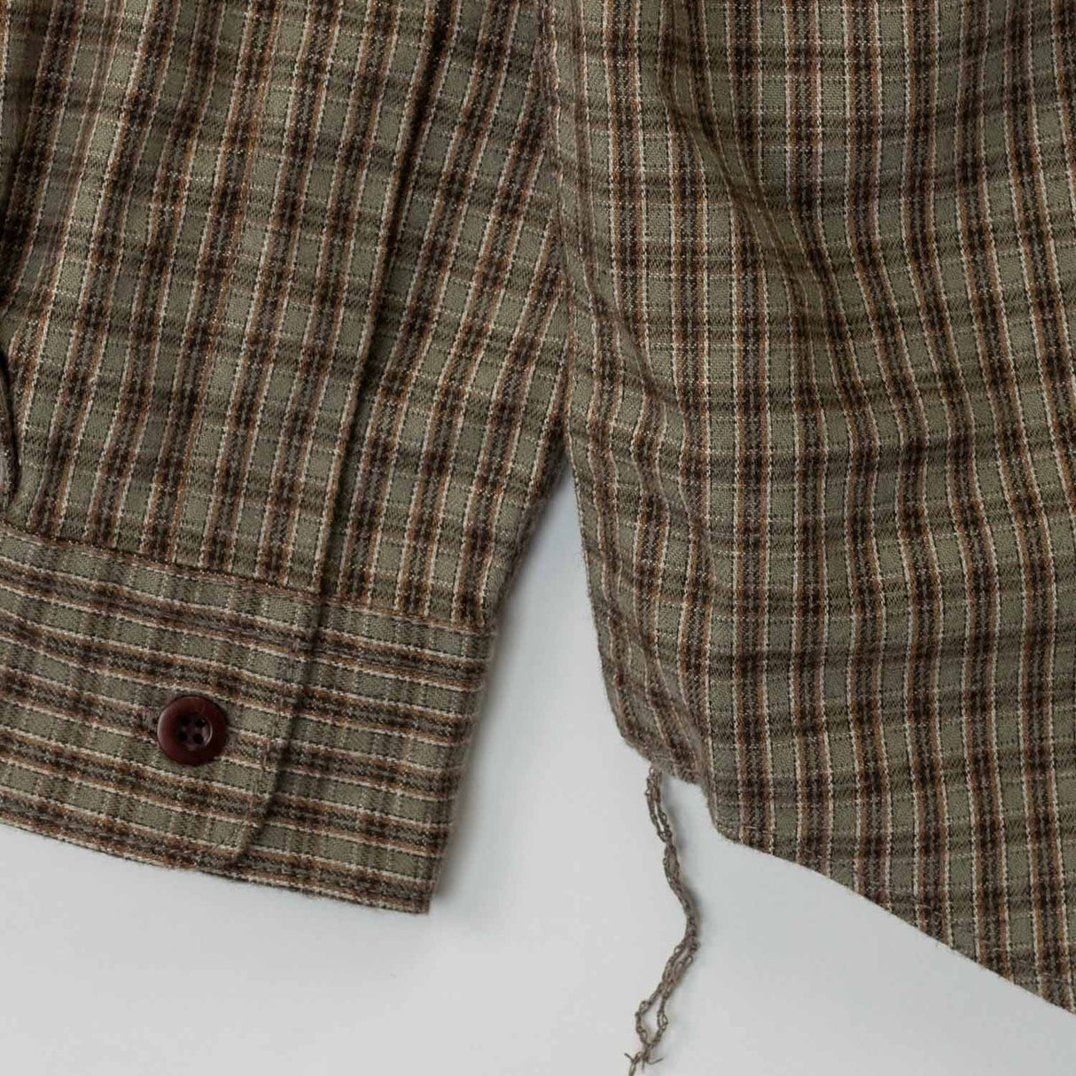 CDG HOMME COTTON FLANNEL CHECK SHIRT KHAKI/BROWN