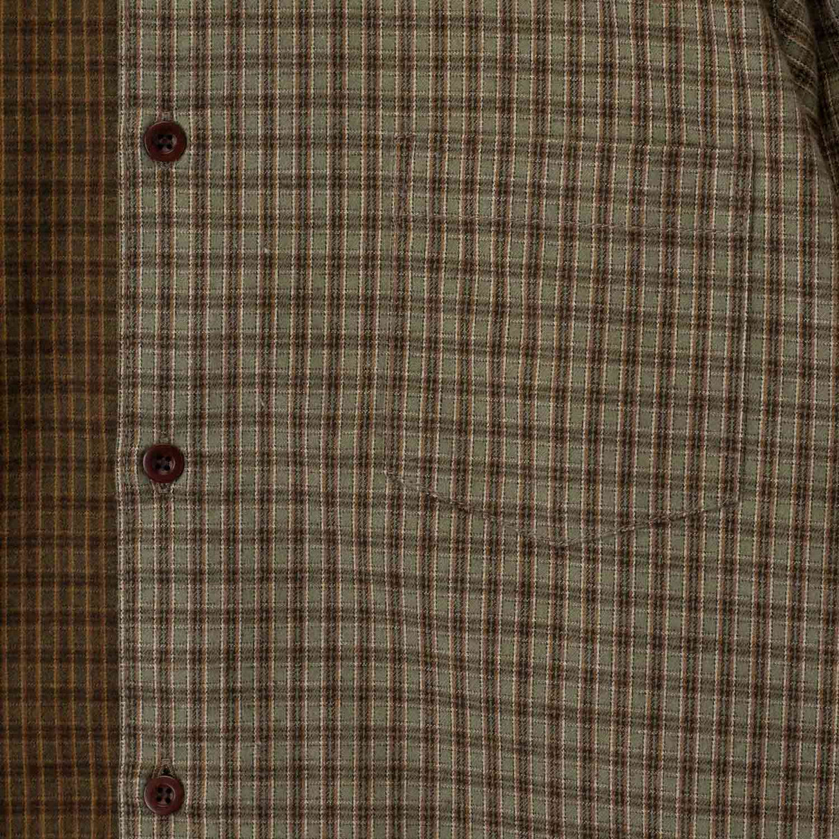 CDG HOMME COTTON FLANNEL CHECK SHIRT KHAKI/BROWN