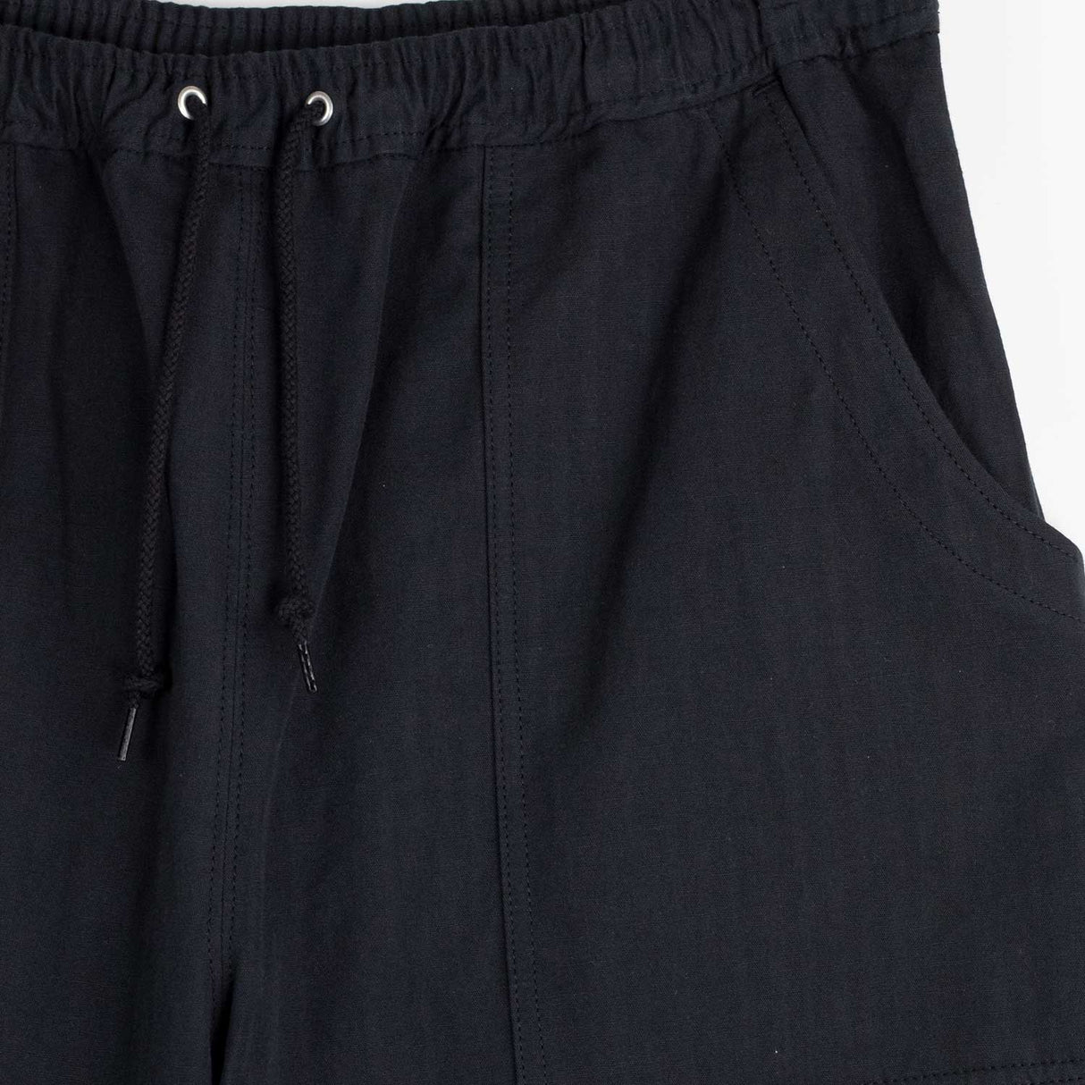 CDG Homme COTTON LINEN HERRINGBONE PANTS, Black