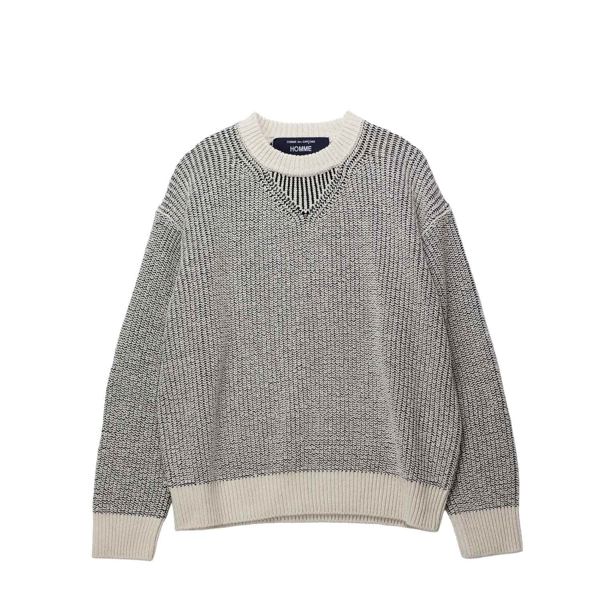 Black and white sweater on a white background