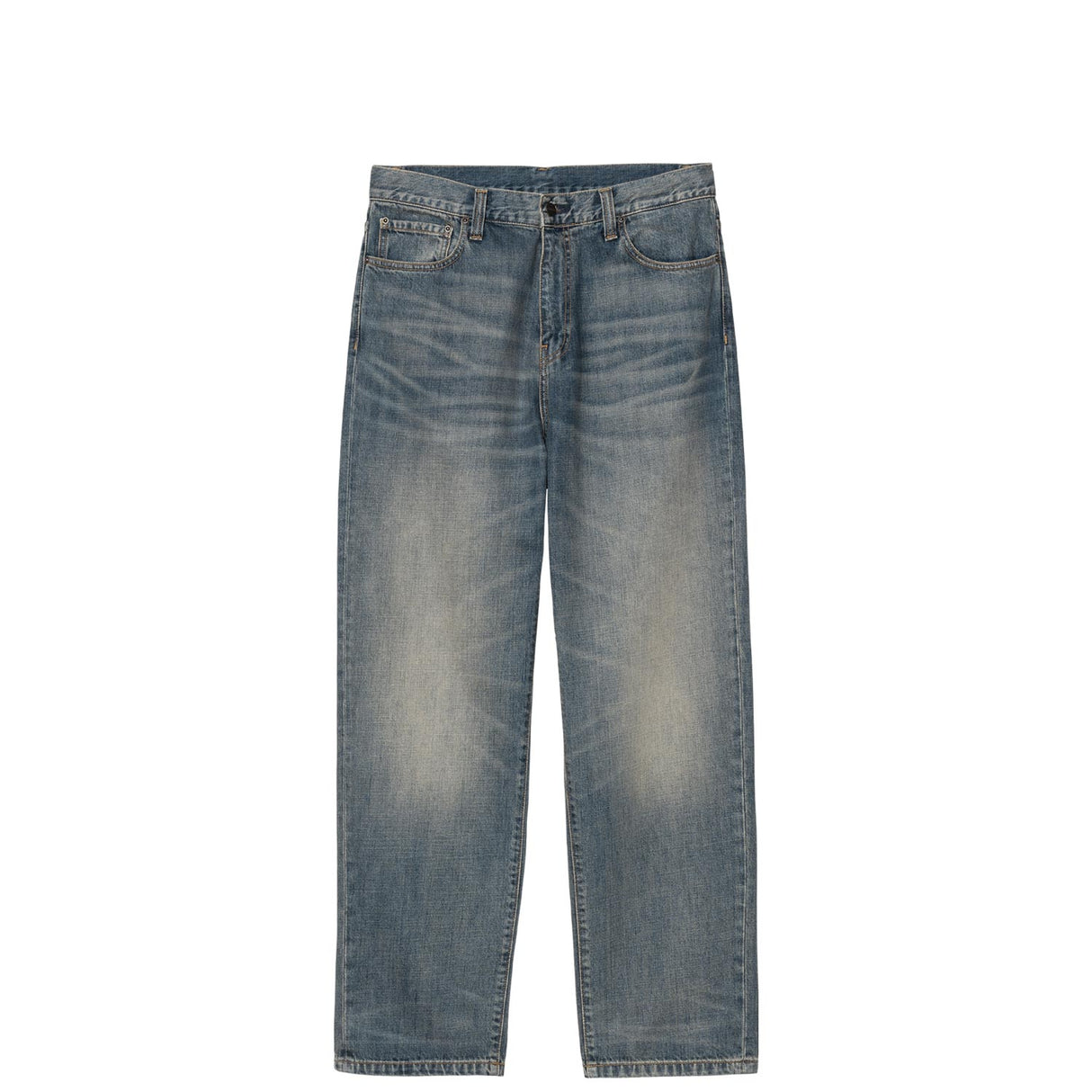 Pair of blue jeans on a white background