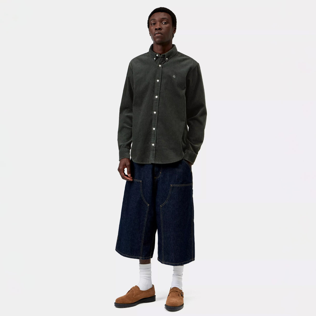 Carhartt WIP L/S MADISON CORD SHIRT, Raven