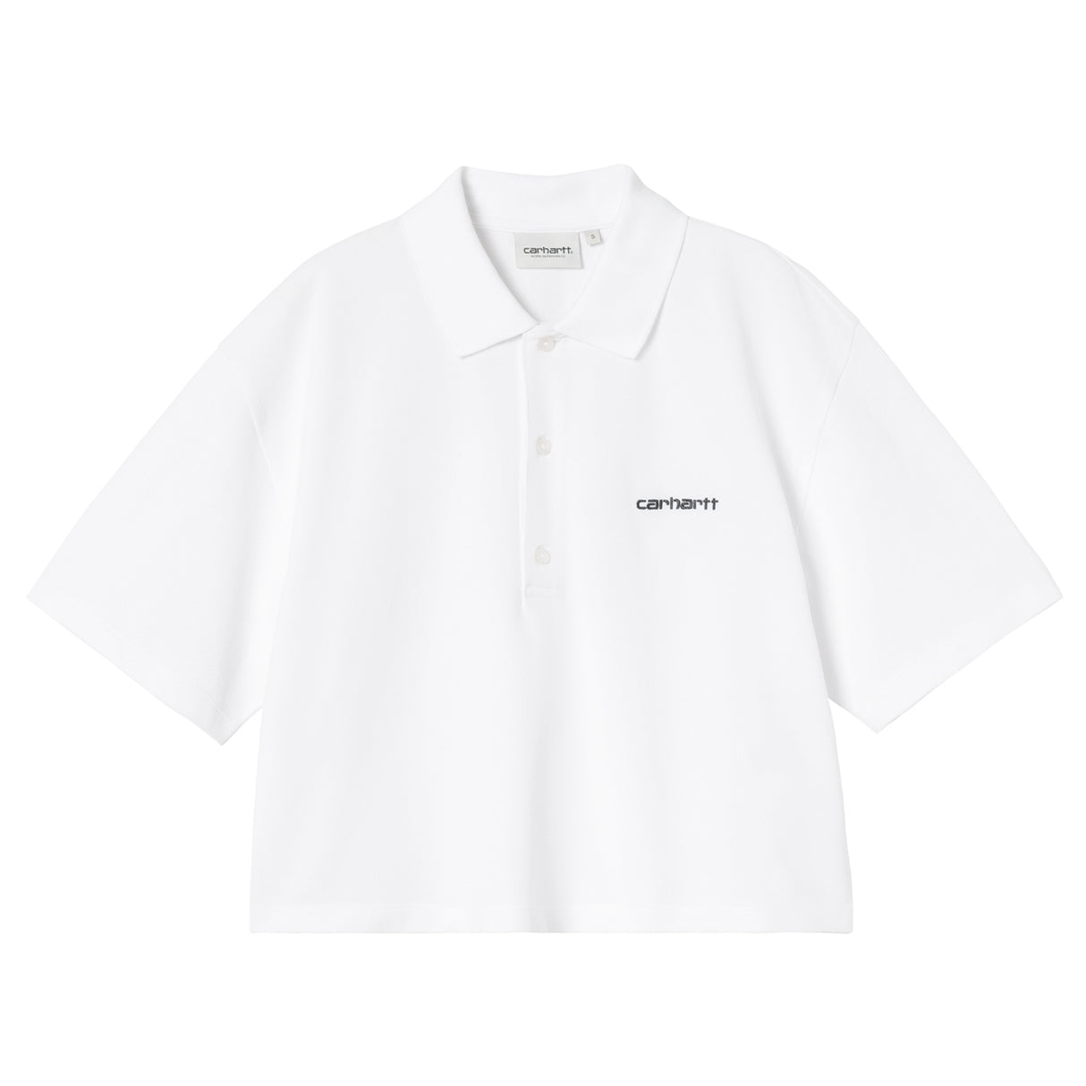 Carhartt WIP W' S/S CARHARTT SCRIPT POLO T-SHIRT, White