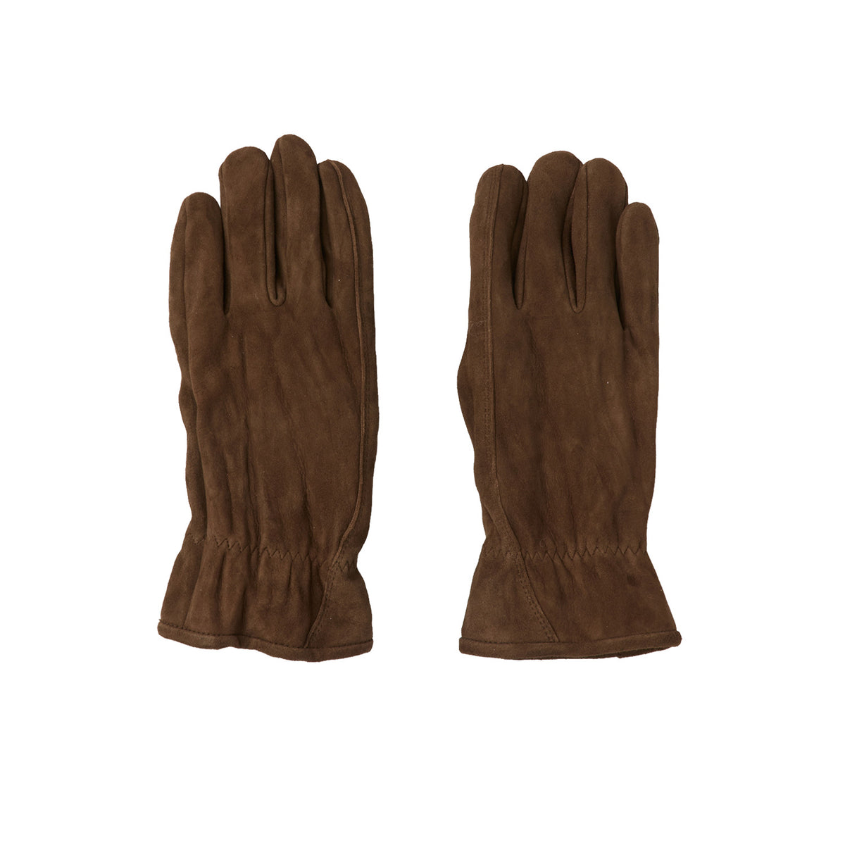 Coor GOATSKIN PLEATED WASHED GLOVES, Dark Brown