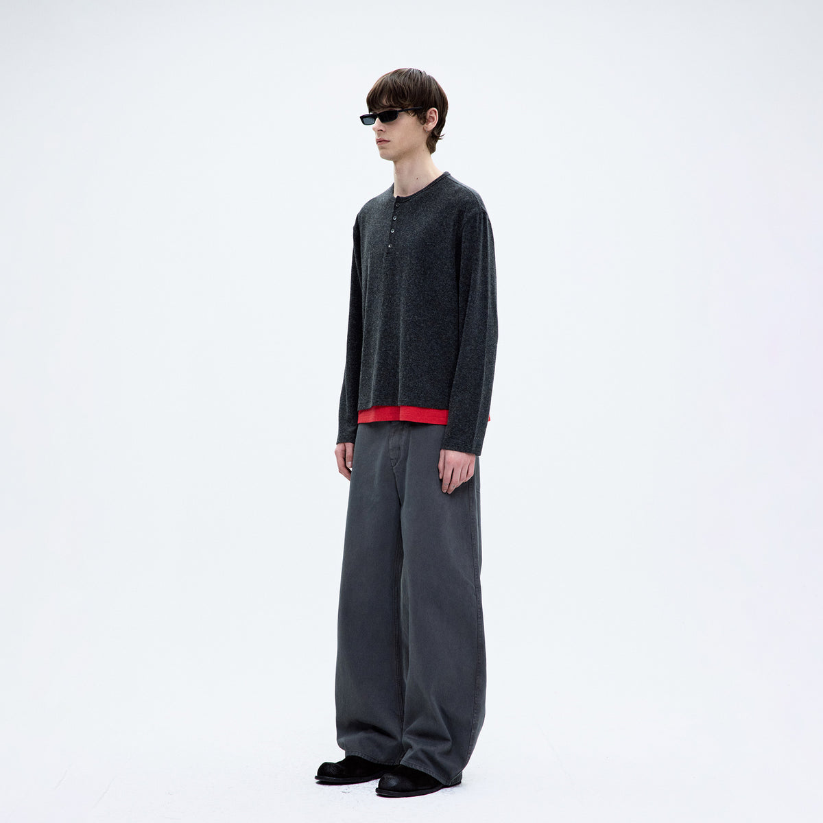Coor MOLESKIN HIGH WAIST CURVE PANTS, Washed Charcoal