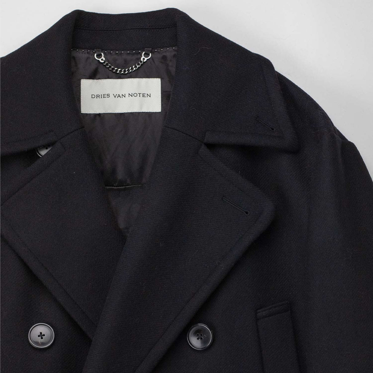 Dries Van Noten WOOL CABAN COAT, Black