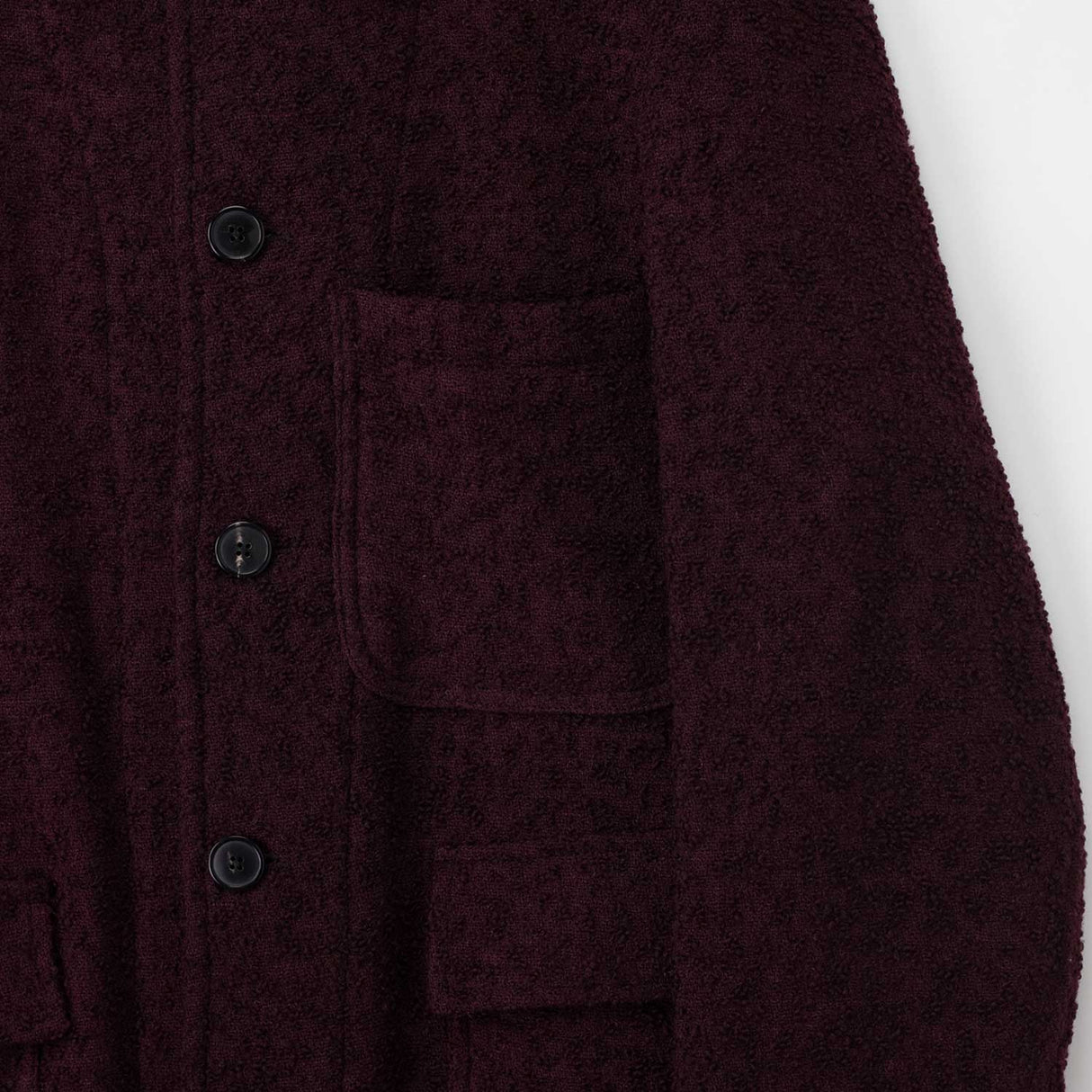 Dries Van Noten BOUCLÉ WOOL JACKET, Burgundy