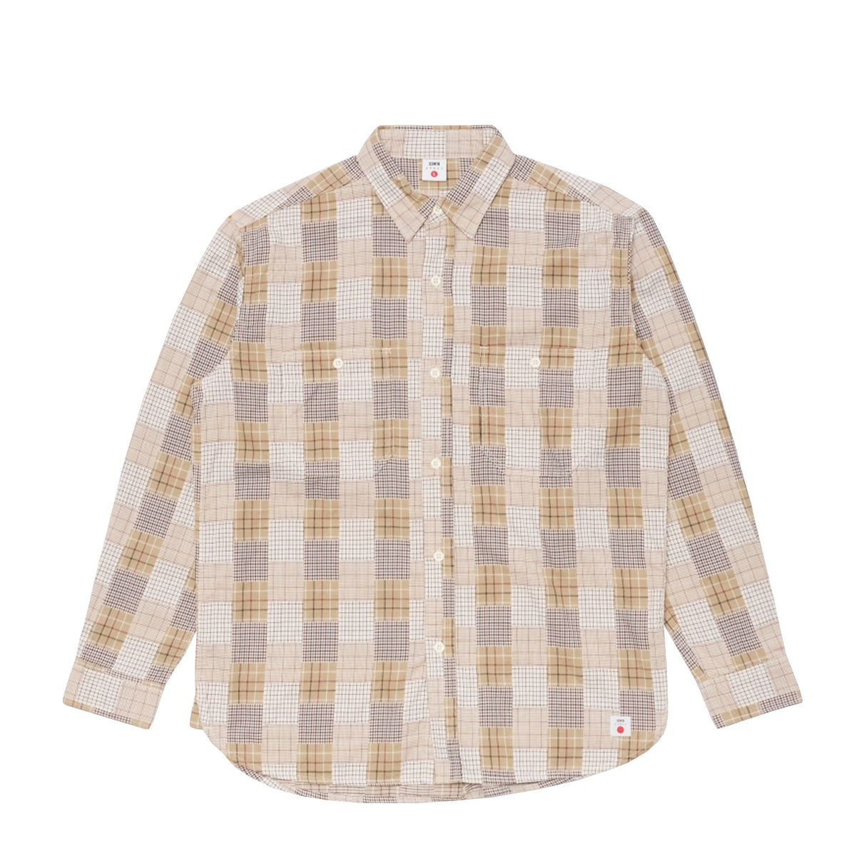 Edwin WORK SHIRT LS, Beige/Brown