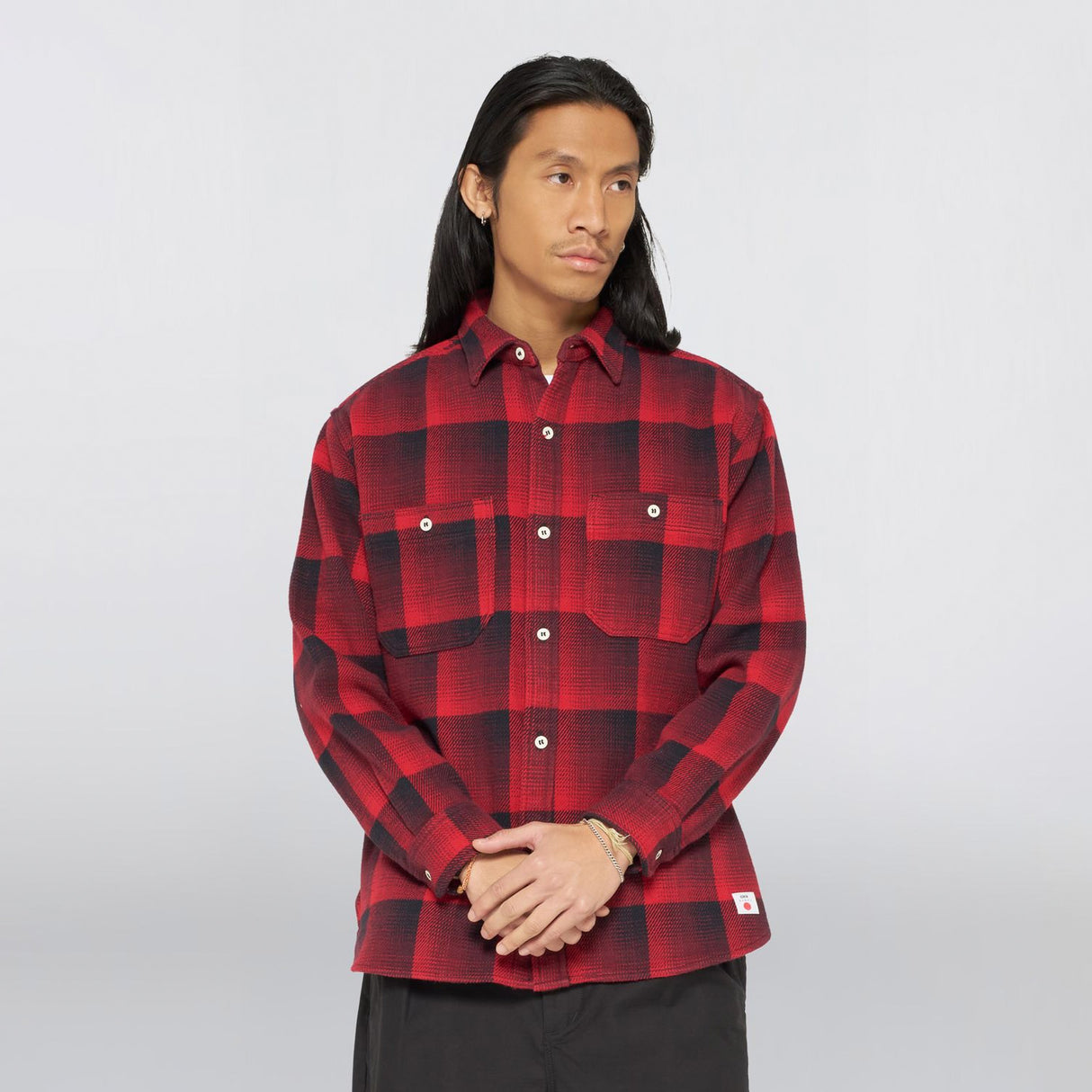 Edwin WORK SHIRT LS, Red