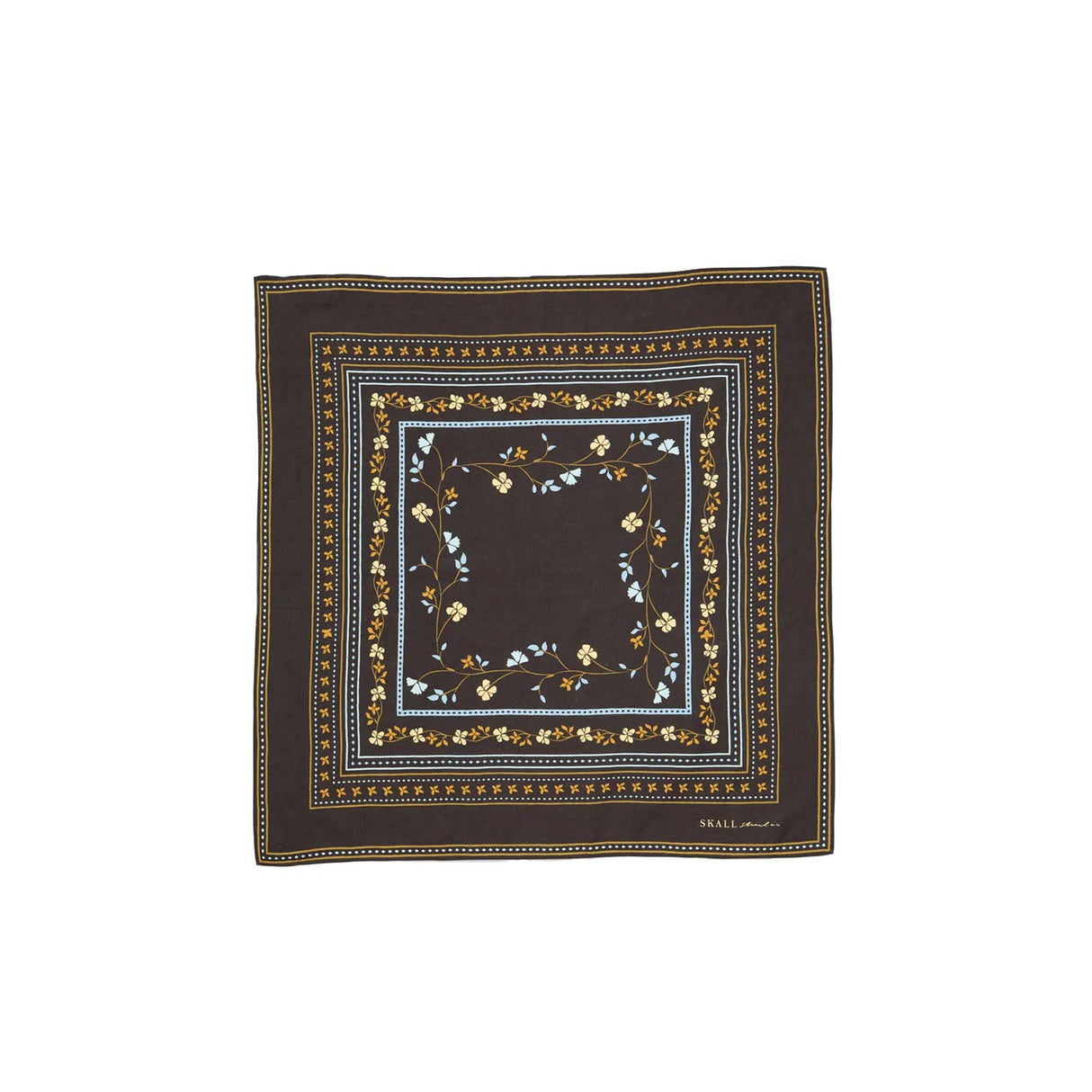 Skall Studio FLORAL SCARF, Dark Brown