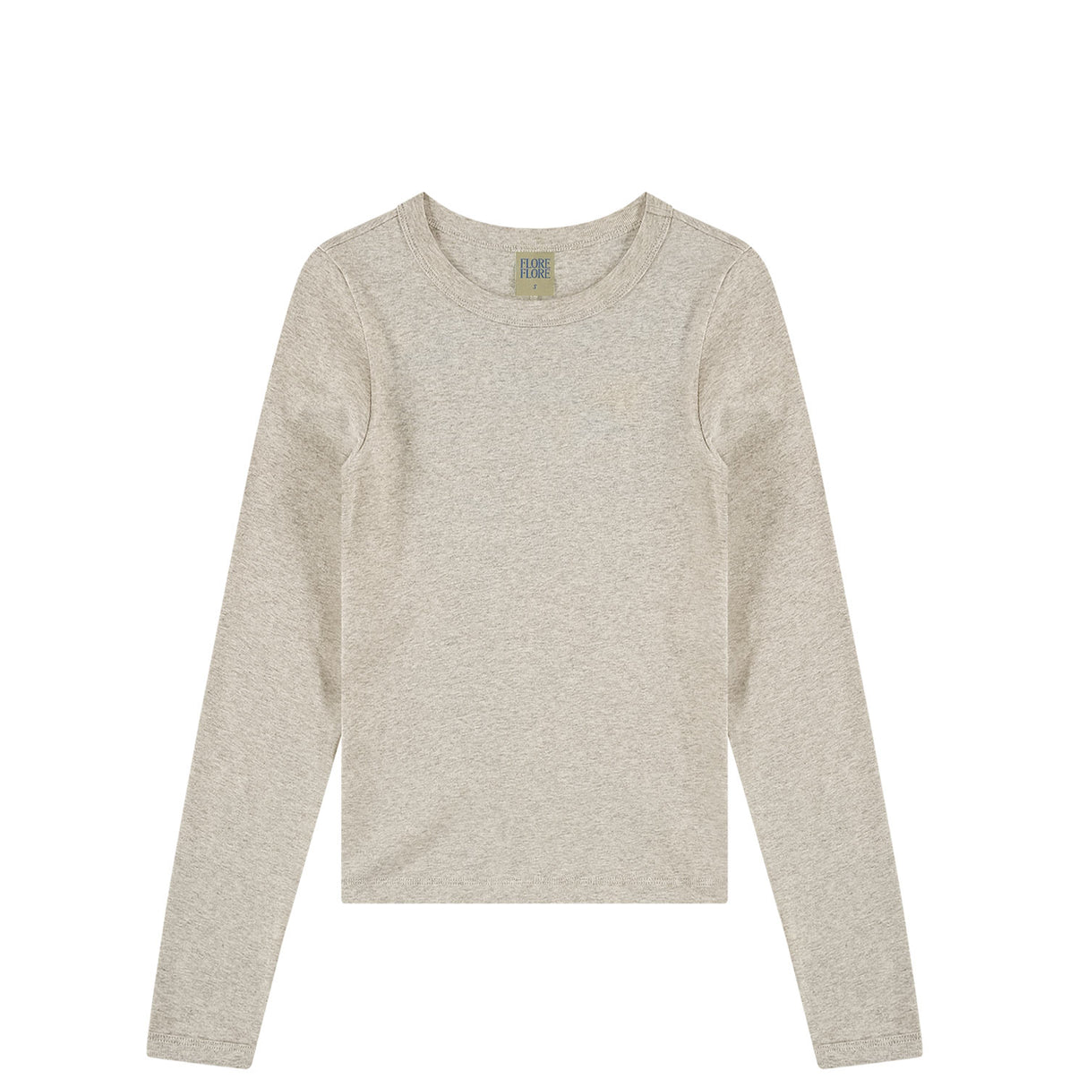 Grey long sleeve t-shirt on a white background