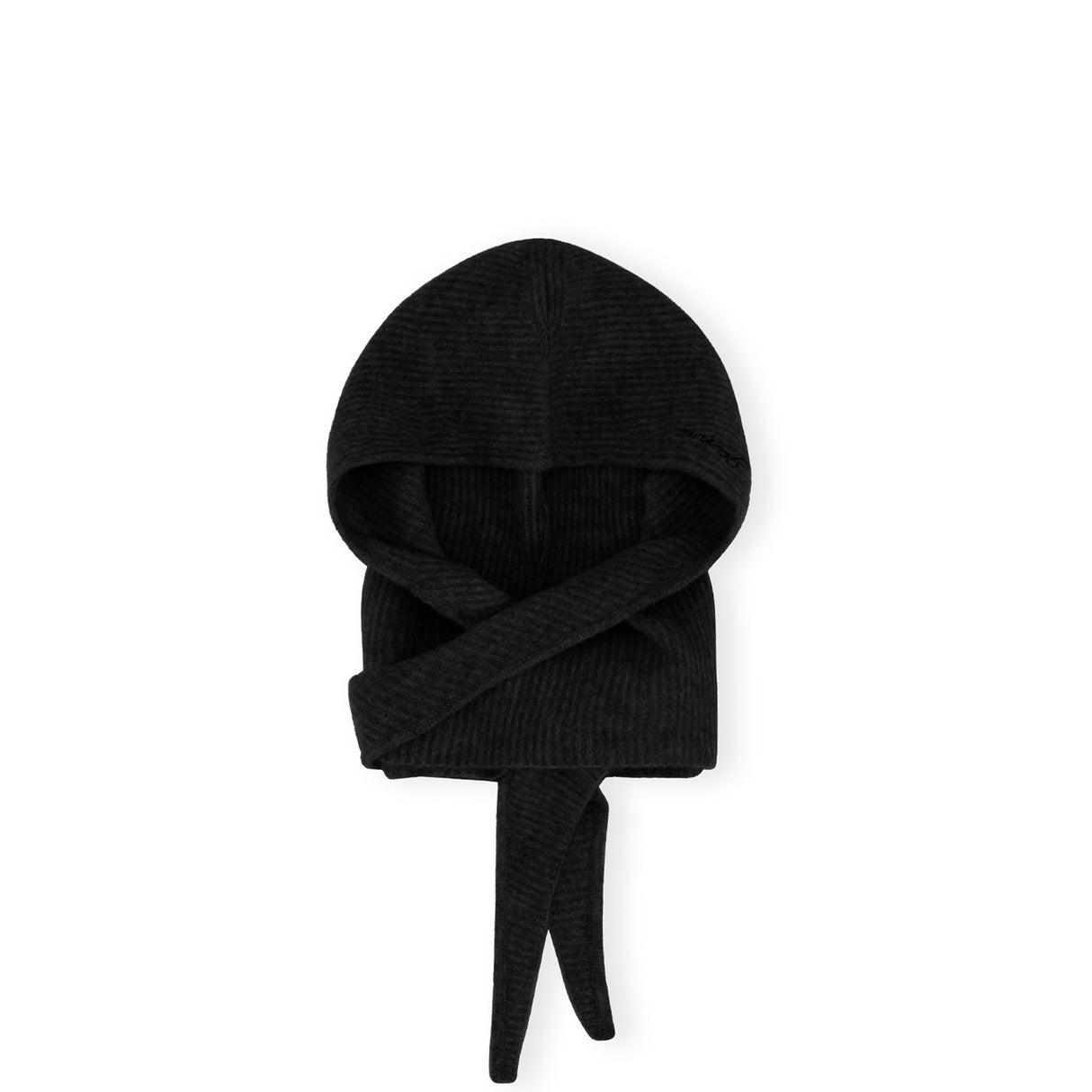 Ganni A6223 SOFT WOOL BALACLAVA, Black