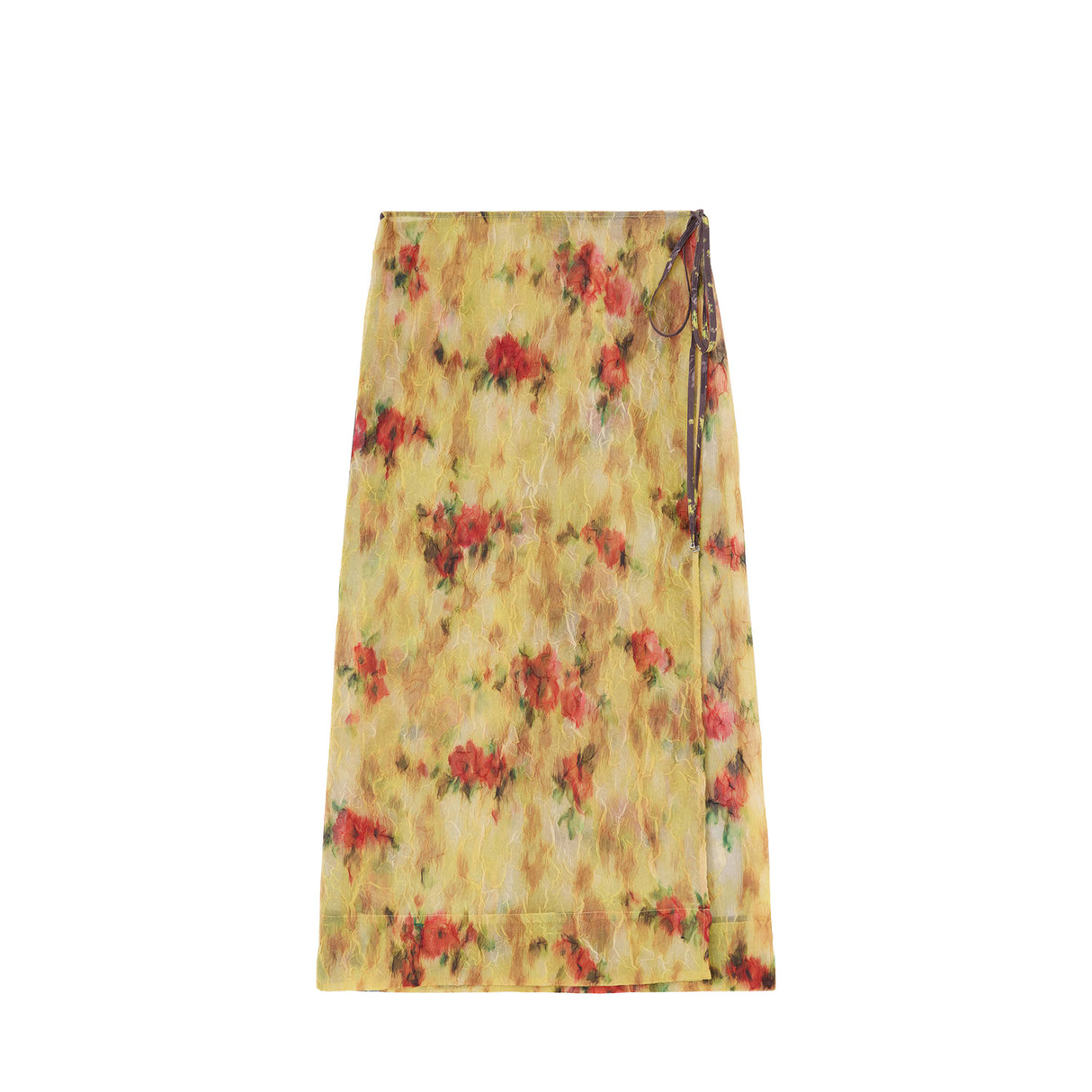 Ganni FLUID TAFFETA WRAP SKIRT, Aurora