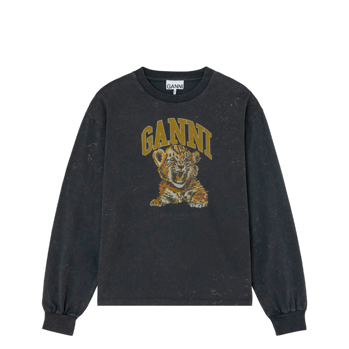 Ganni FUTURE JERSEY LONGSLEEVE TIGER, Phantom