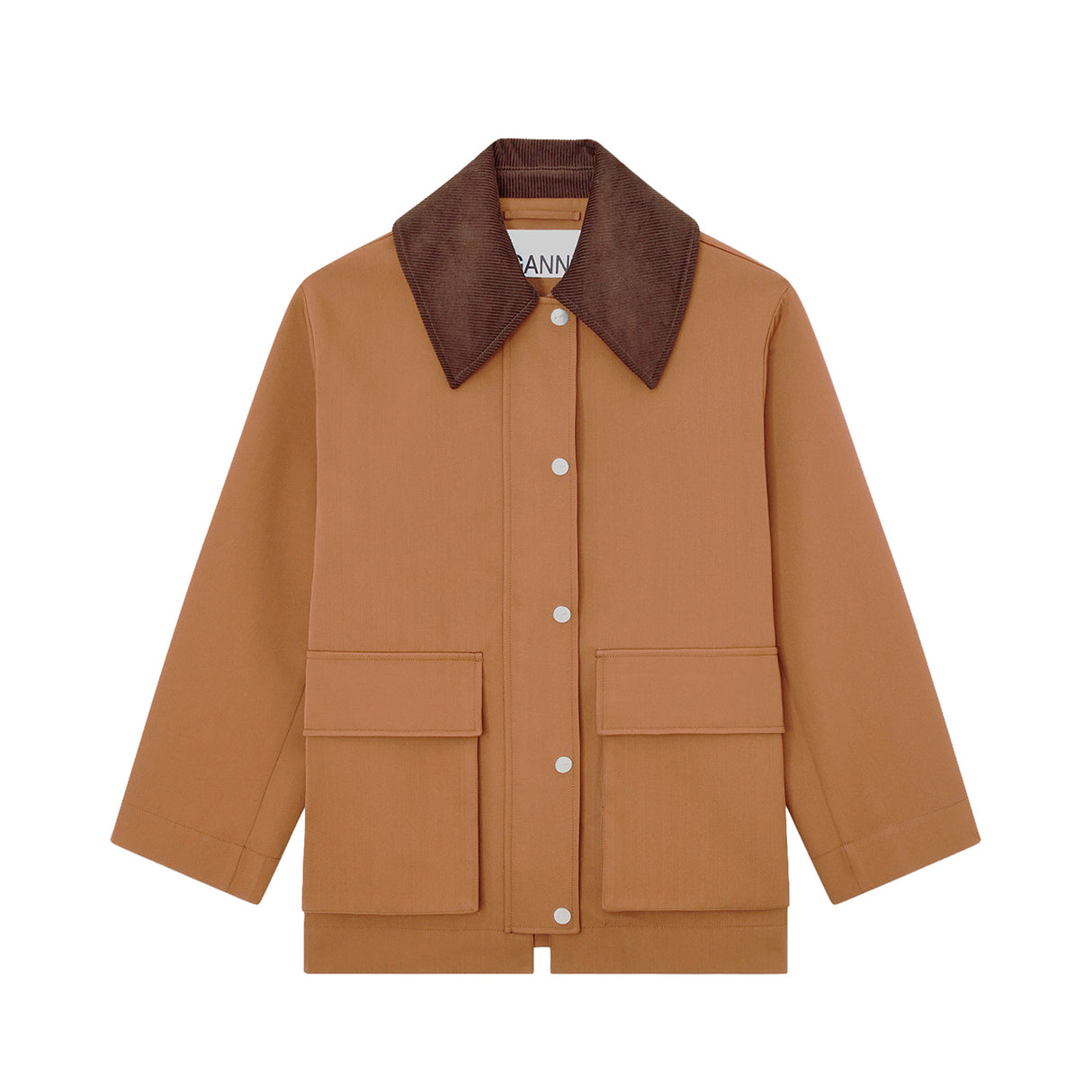 Ganni HEAVY TWILL JACKET, Cinnamon Swirl