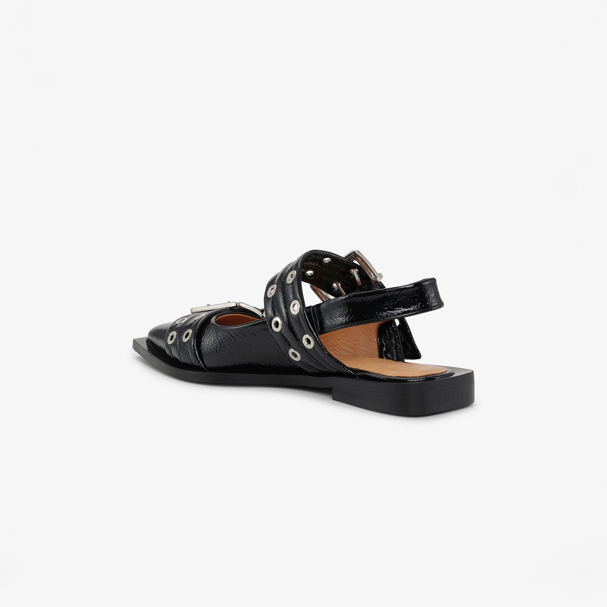 Ganni S2730 FEMININE BUCKLE BALLERINA, Black