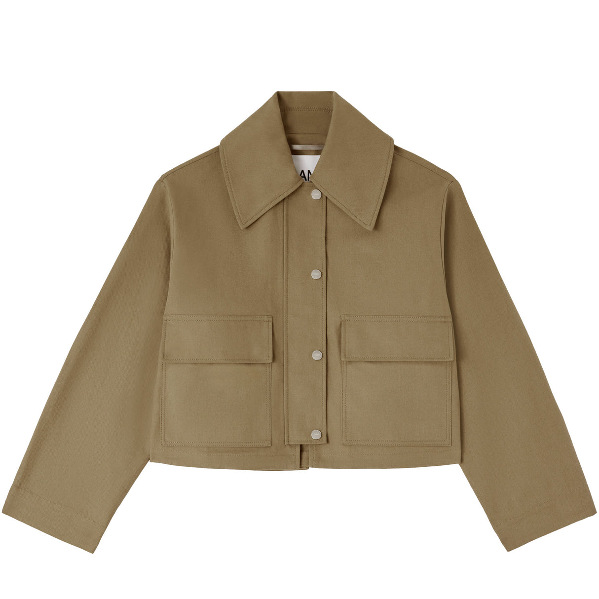 Ganni WORKWEAR CANVAS SHORT BARN JACKET, Ermine