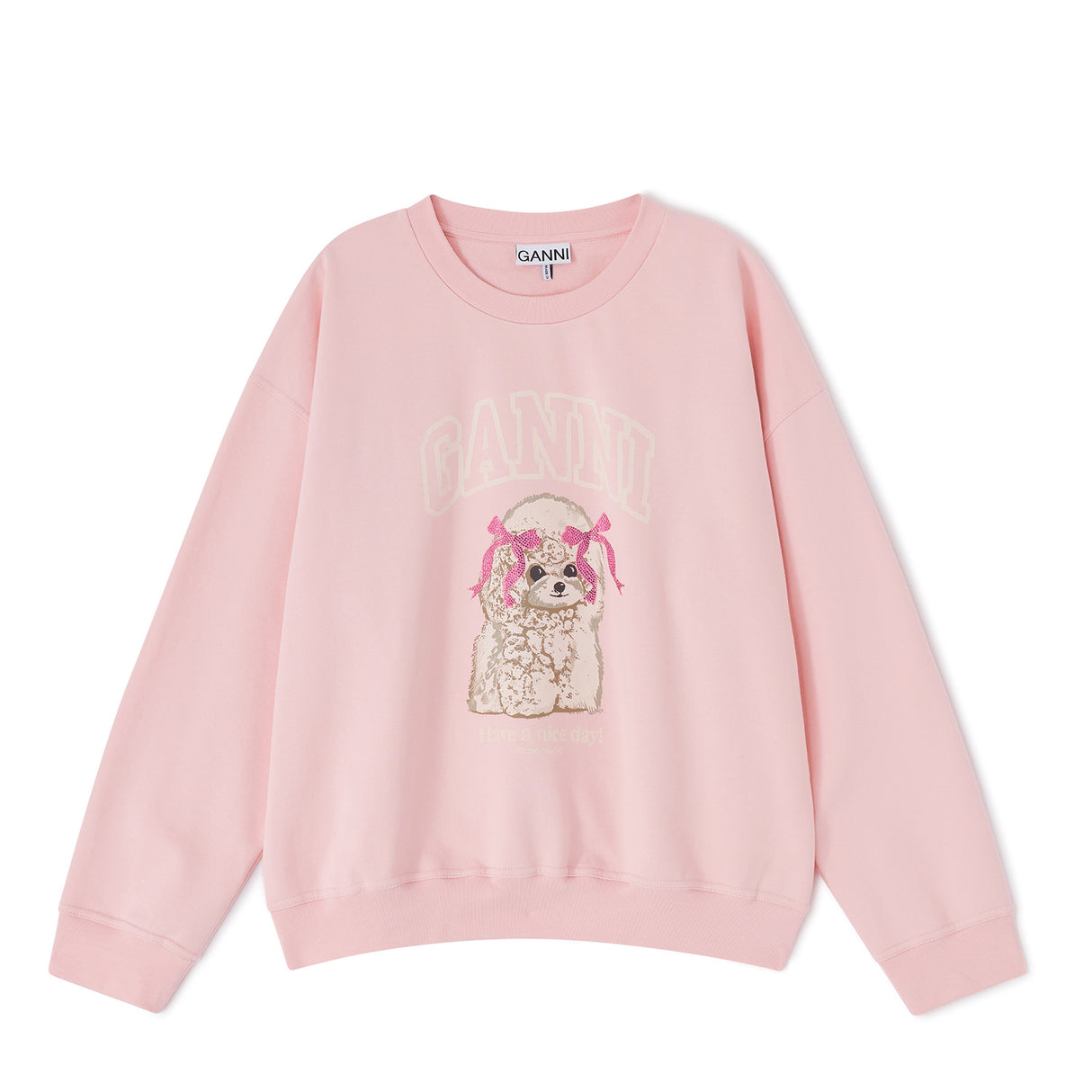 ISOLI CREWNECK PRINTED PUDDLE, Chalk Pink
