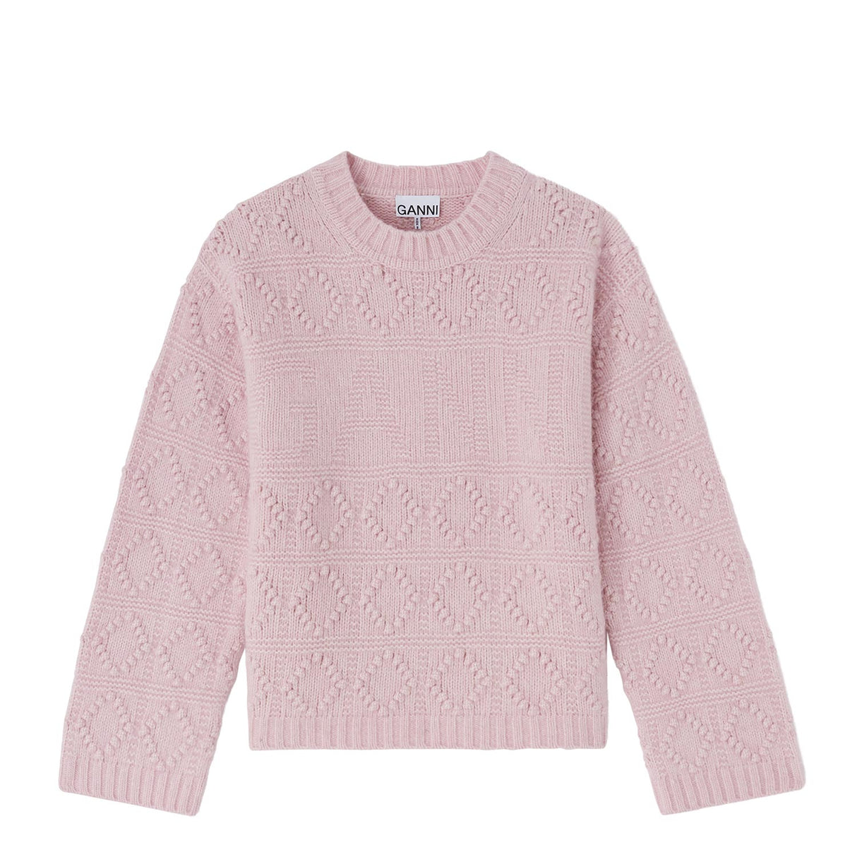WOOL BUBBLE CREWNECK, Chalk Pink