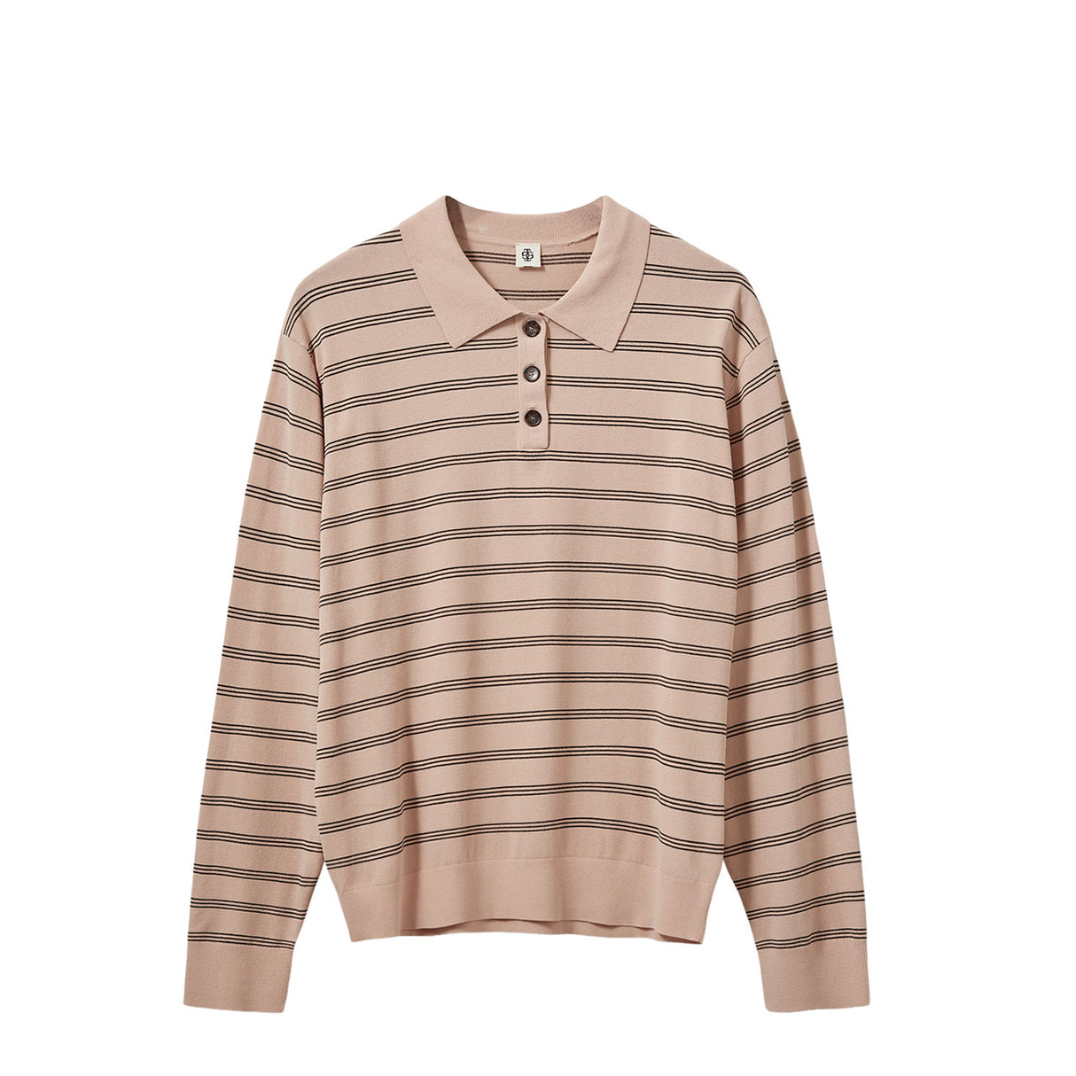 MADISON POLO, Dusty Rose/Espresso Stripe