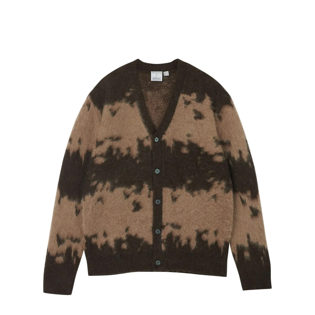 Gramicci MOHAIR SPLATTER CARDIGAN, Taupe Splatter